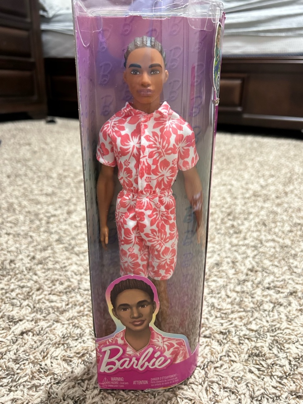 Barbie Fashionistas Ken Doll 235 in Hawaiian Print Jumpsuit and Green Sandals